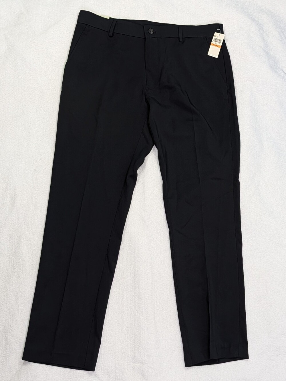 IZOD Ultimate Travel Non-Iron Stretch Dress Pants 33x30 Slim Fit Black Pleated
